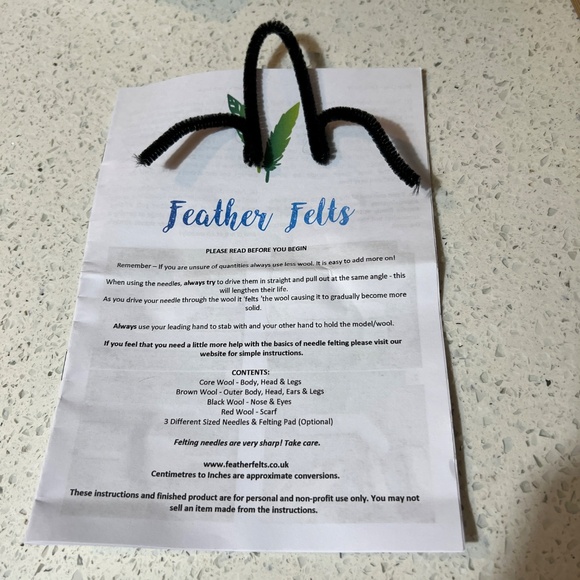 Needle Felting Kit Reindeer Feather Felts Intermediate Made England 18 cm Tall - Picture 4 of 9